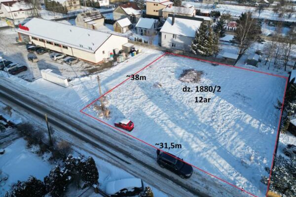 Działka w Kozłowie obok sklepu Dino